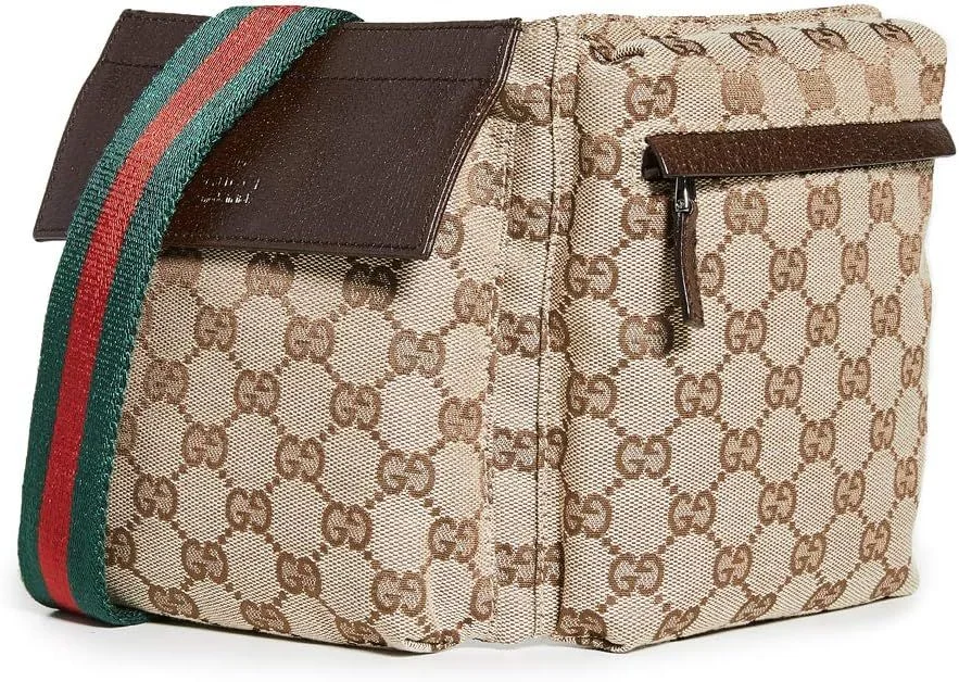 Gucci Original GG Canvas Belt Bag with Web Stripe