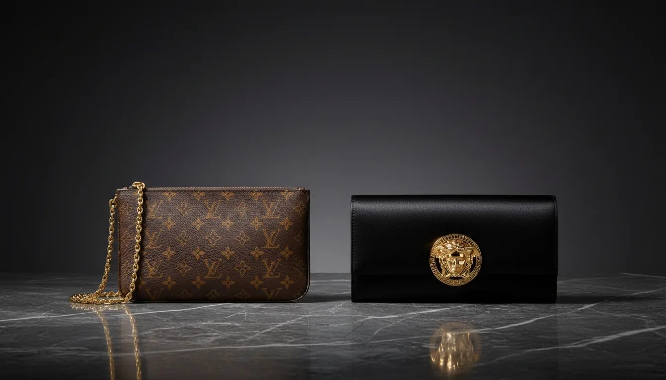 LV Pochette Accessoires vs Versace Medusa Clutch