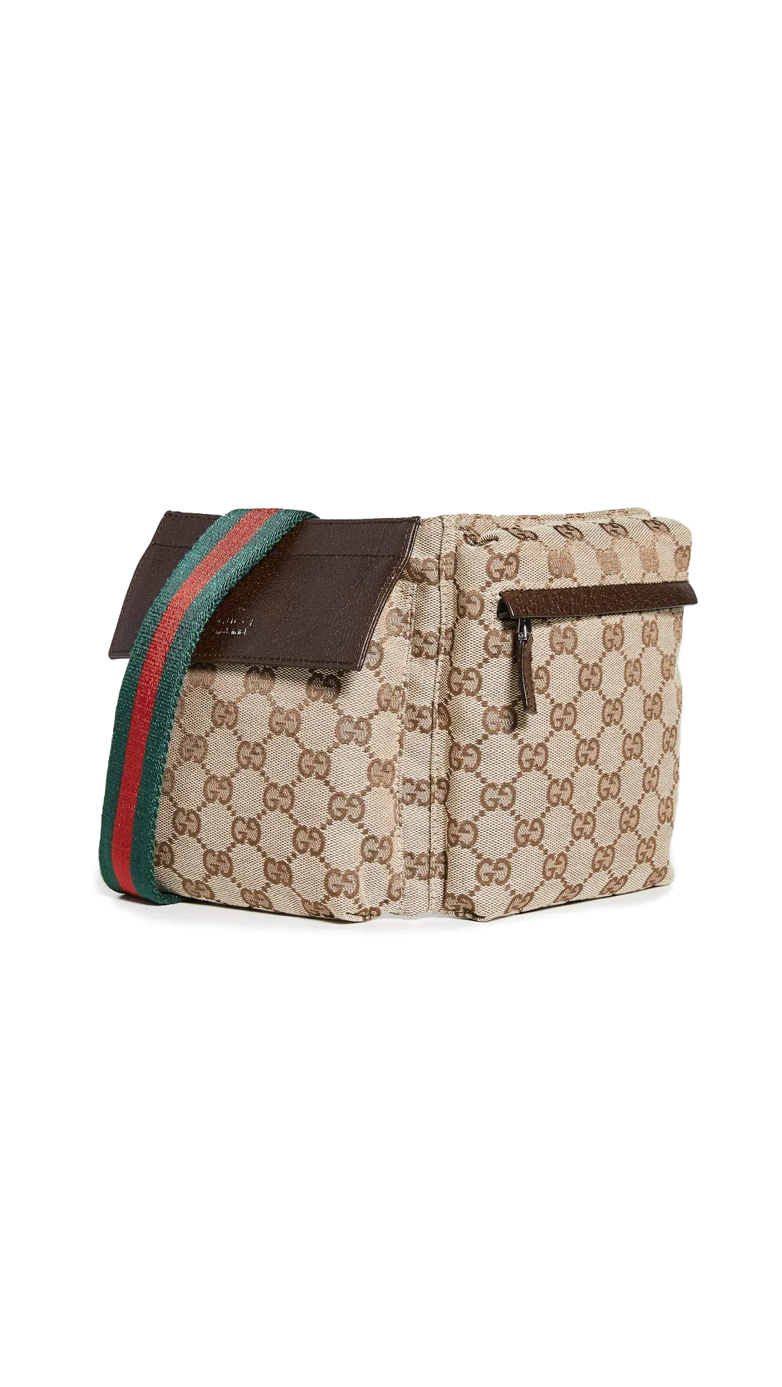 Gucci Women's Pre-Loved Vintage GG Canvas Web Belt Bag, Brown, One Size