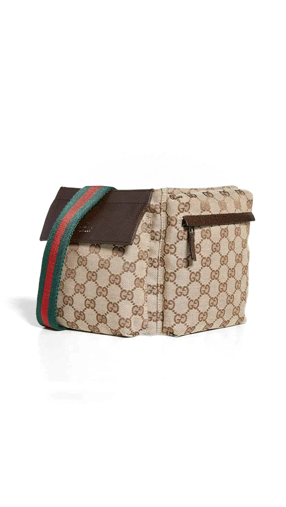 Gucci Women's Pre-Loved Vintage GG Canvas Web Belt