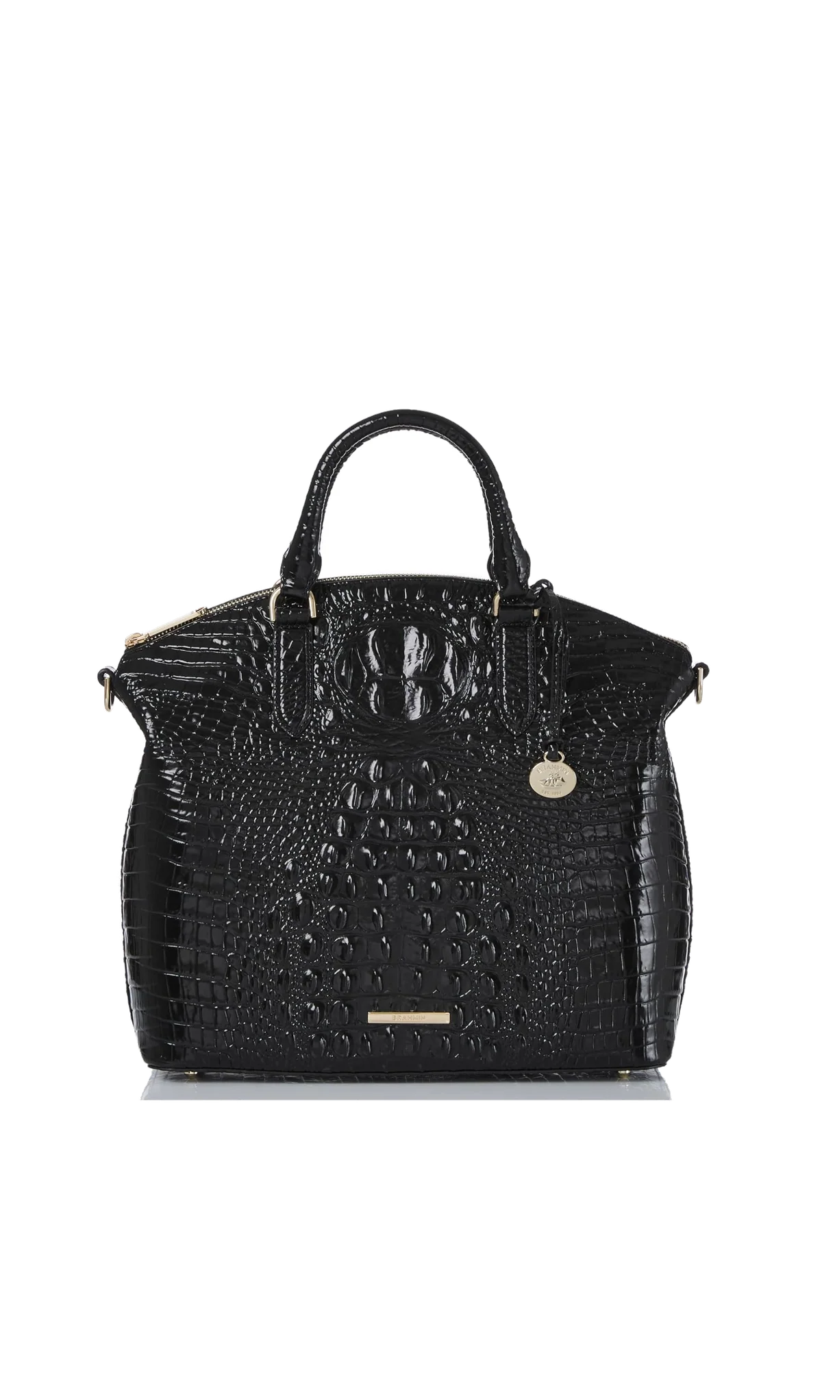 BRAHMIN Large Duxbury Satchel - Black Melbourne
