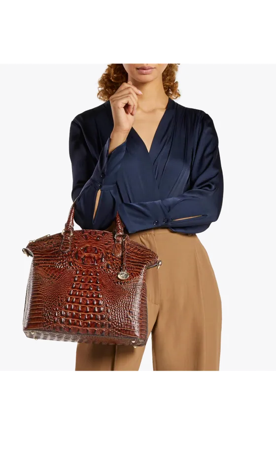 BRAHMIN Large Duxbury Satchel - Black Melbourne
