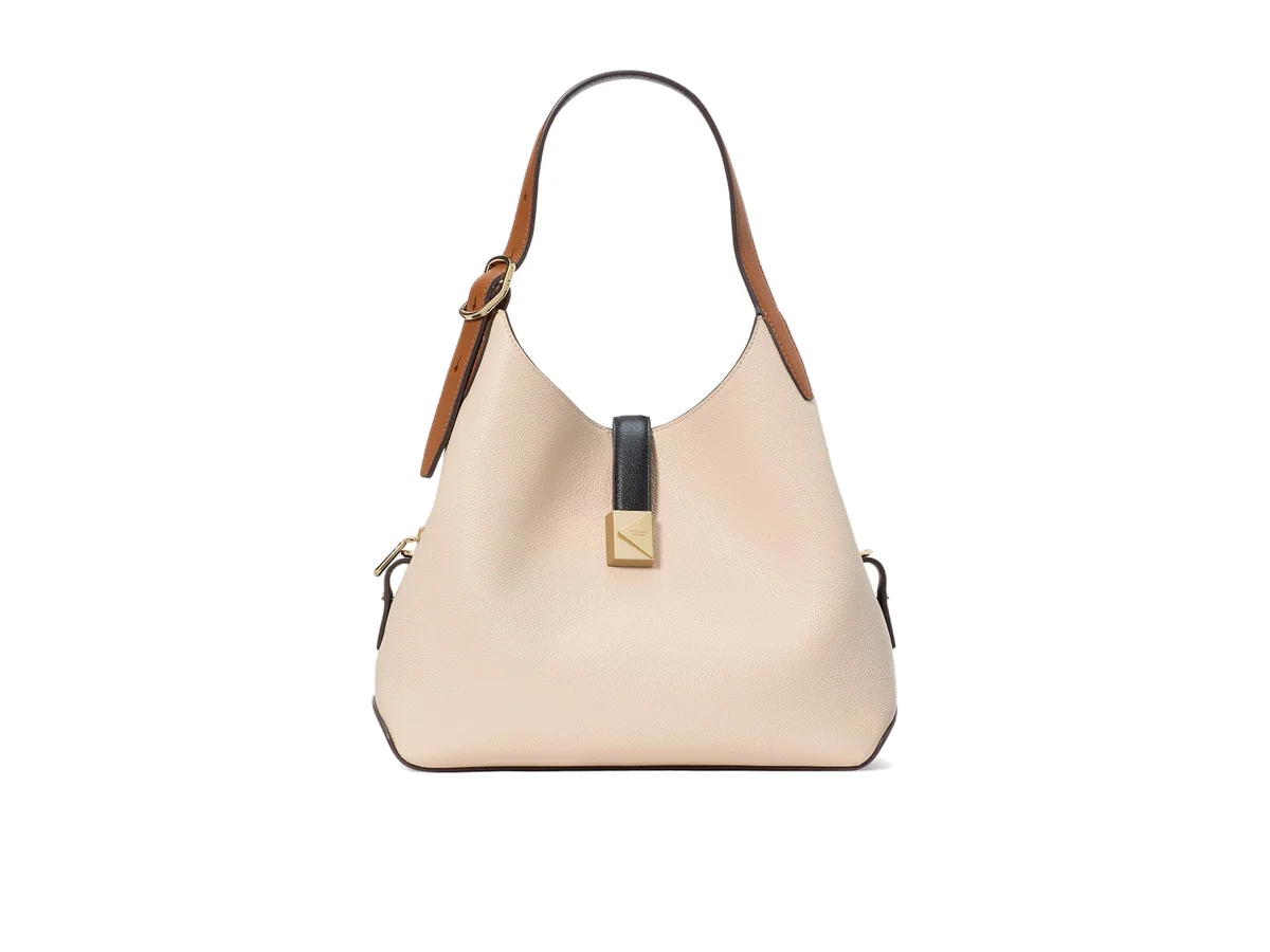 kate spade new york Deco Colorblocked Pebbled Leather Crossbody Tote, Milk Glass Multi
