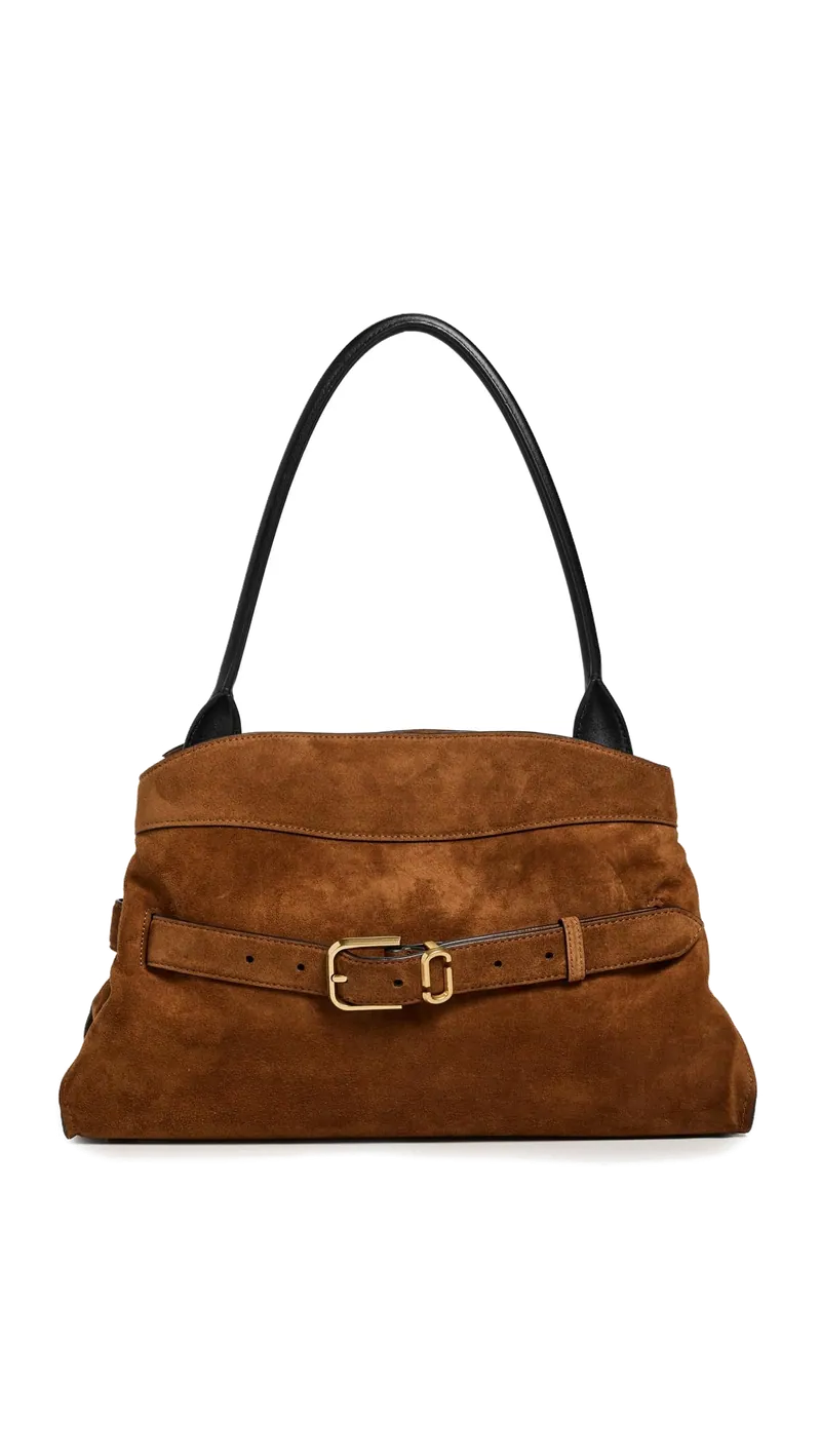 The suede satchel for someone shopping a shape, not a decade-long relationship
